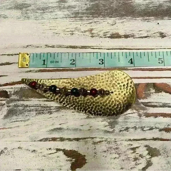 Brass and Bead Brooch - Picture 5 of 6